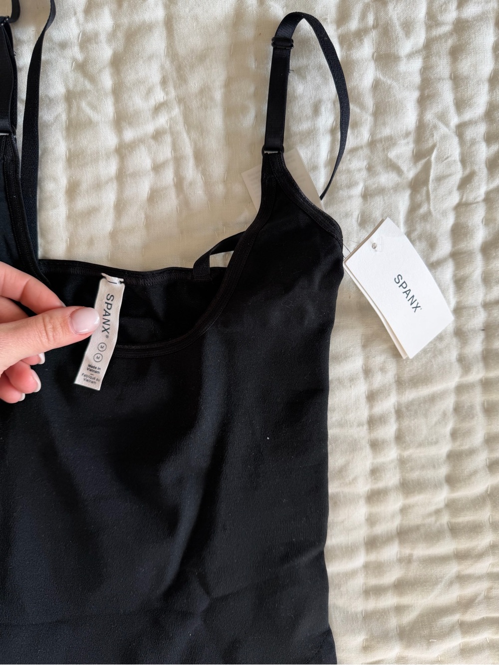 SPANX Black Open-Neck Seamless Shaping Bodysuit